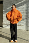 CHENPENG Orange Pleated Puffer Jacket CP20AWJ015
